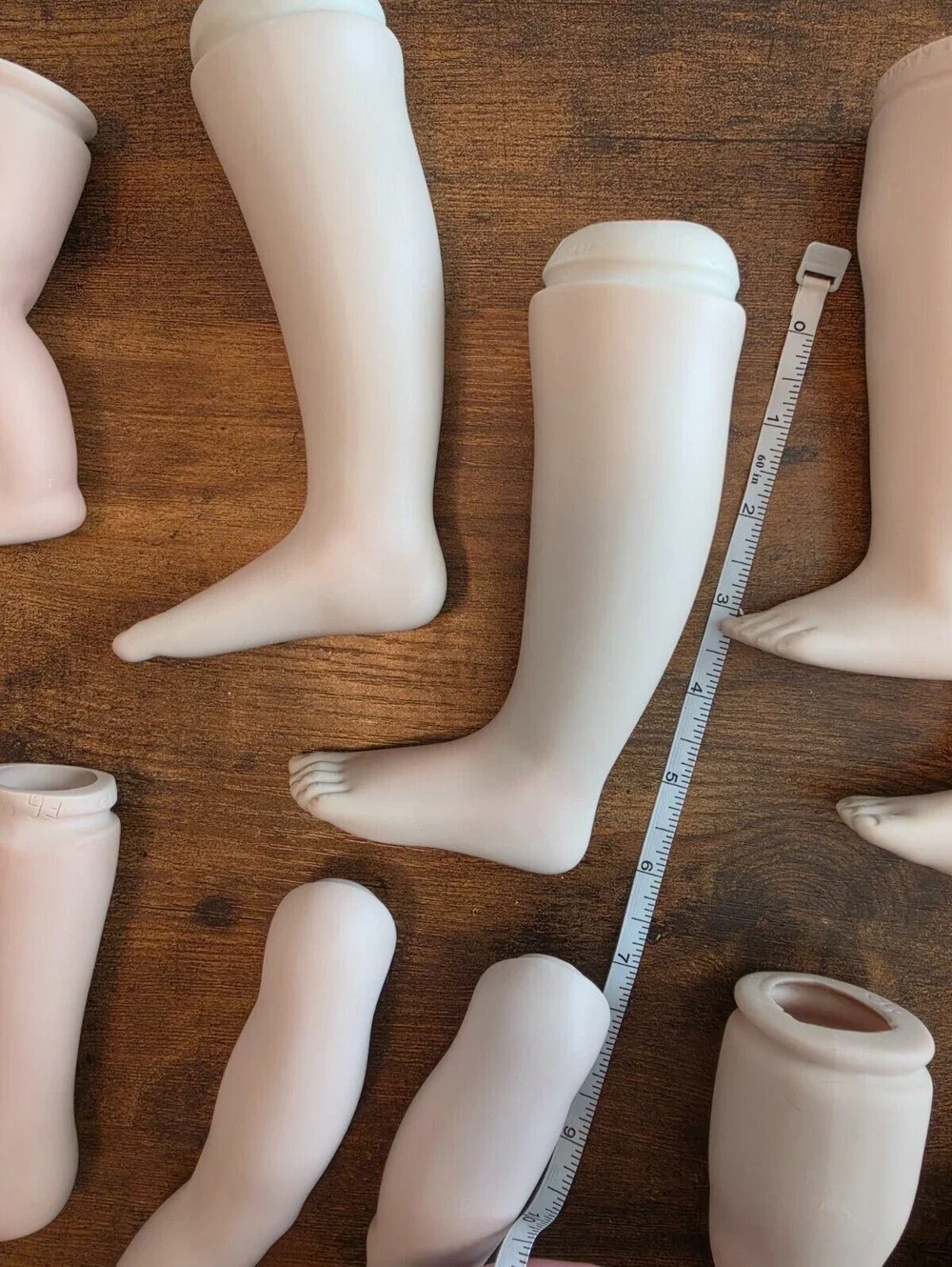 Lot of 7 Pairs of Porcelain Bisque Doll Legs Doll Making Repair Parts